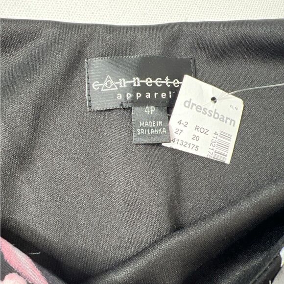 Connected Floral Black and‎ Pink Sheath Stretch Dress Sz 4P 4 Petite NEW - Picture 4 of 9